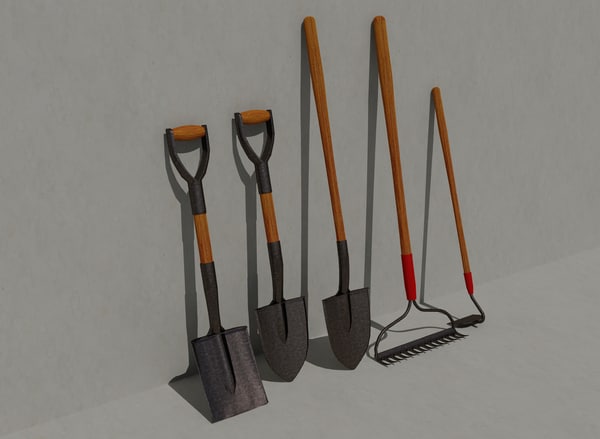 3d garden tools model